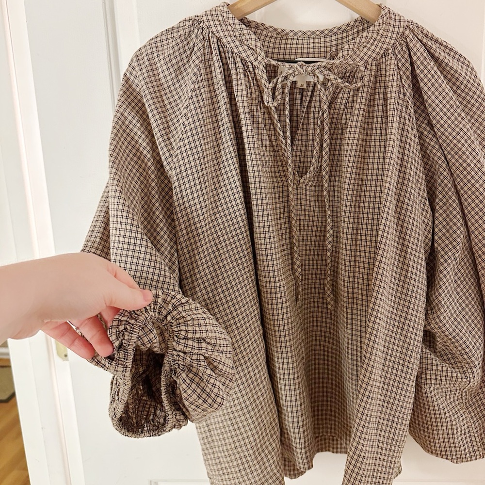 Daughters of India Brown Checkered Blouse - Picture 4 of 5